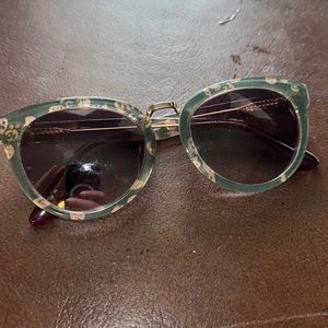 Toms Yvette Green floral sunglasses